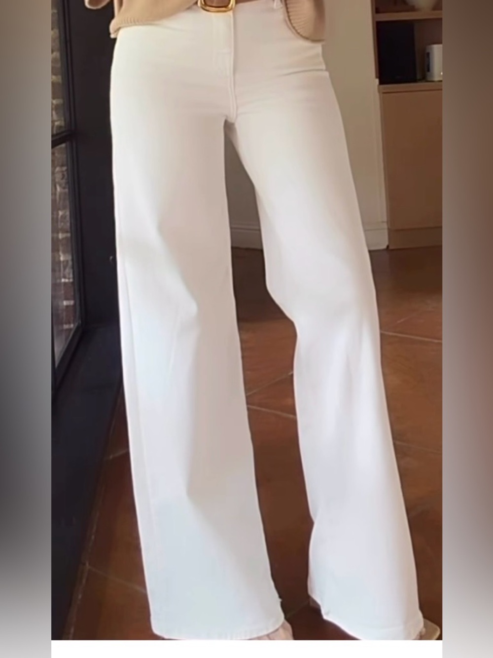 Viral Universal Thread Wide-Leg White High-Rise Pants
